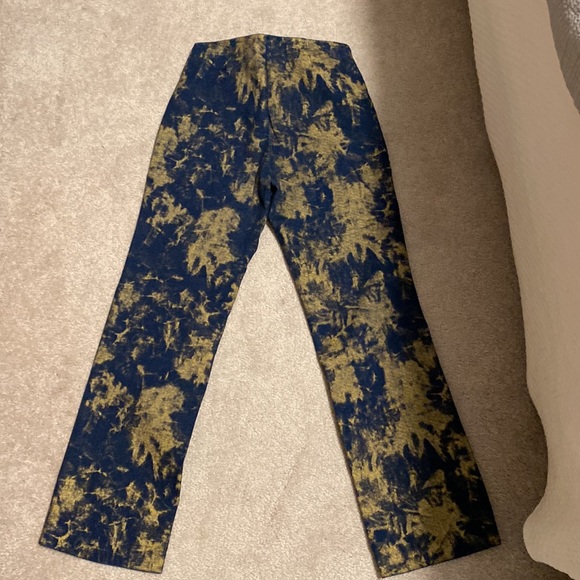 Stretch dark denim and gold dust cropped zip front jeans size medium - Picture 4 of 8